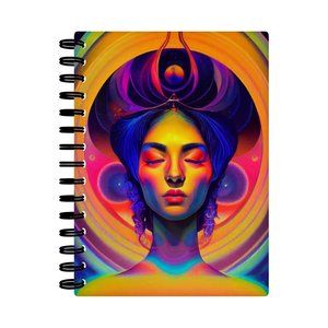 Psychedelic Spiral Notebook - Woman Notebook - Art Notebook